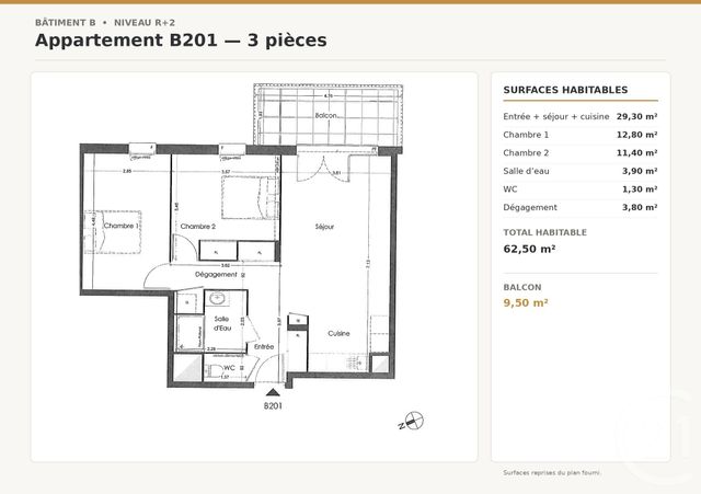 Appartement T3 &agrave; vendre - 3 pi&egrave;ces - 62,50 m2 - Aix Les Bains - 73 - RHONE-ALPES
